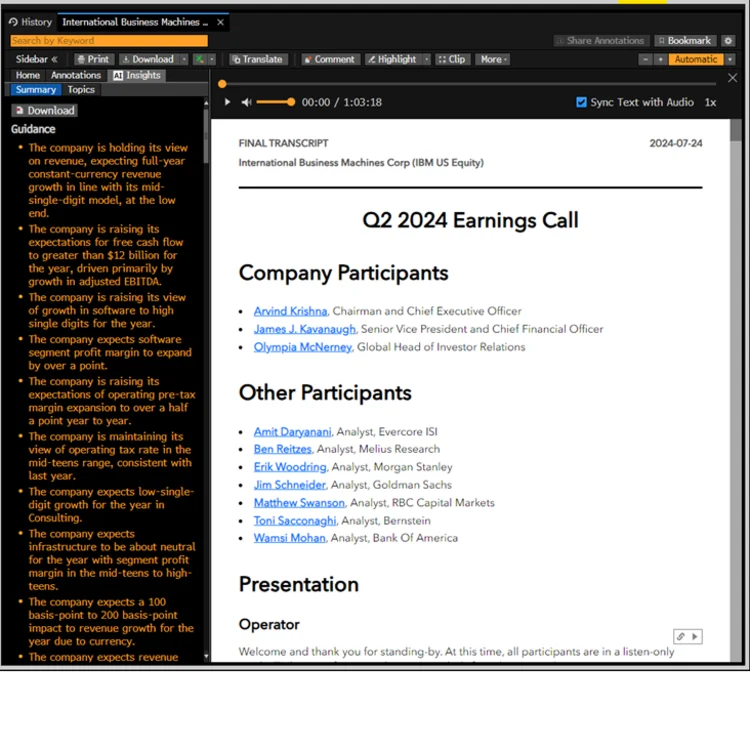 bloomberg-pro-app-earnings-call-summaries-transcript